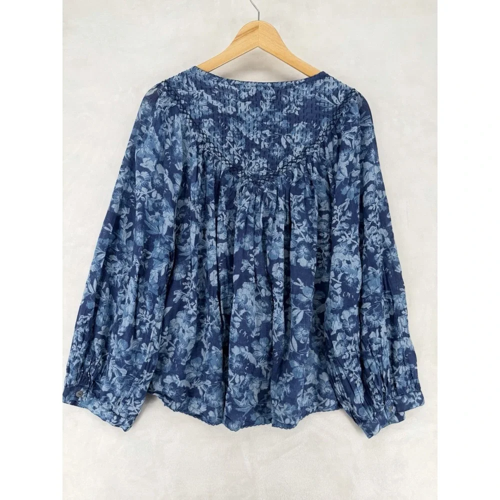 We The Free Free People Women's Cool Meadow Floral Printed Top M $108 Boho Flowy